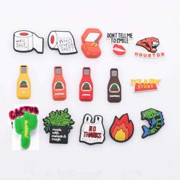 Cute Fun Wine Bottle Toilet Paper Shoe Decoration Accessories Charms Plant Fruit Drink For Croc Shoes Charms Clogs