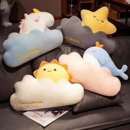 Cushion/Decorative Pillow Cute Sun Cloud Plush Stars And Clouds Soft Stuffed Dolls Pink White Grey Car Home Decor Kids ToysCushion/Decorativ