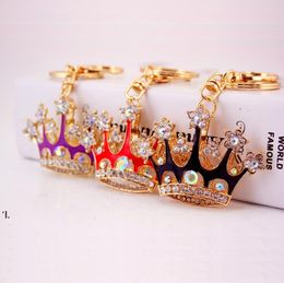 Party Favour Bling Bling-crystal crown Keychains Handbag Car Key Ring Cute bag Pendant Key Chains Keychain Small Gifts BBA13449