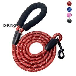 Dog Collars & Leashes Reflective Heavy Duty Climbing Rope Leash Soft Padded Handle For Medium Large Nylon Training Slip Lead StrapDog