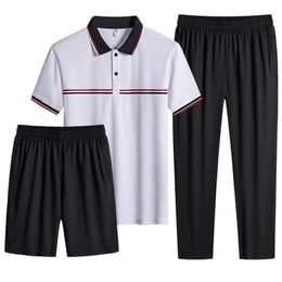 Tracksuit Men 3PC Sets Sweat Suit Jogger Sport Pants Summer Two piece Fashion Fitness Outfit 220621