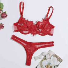 Erotic Underwear Sexy Lace Seduction Three Point Lingerie With Steel Ring Sexy Comes Underwear Lingerie Red Dropshipping L220727