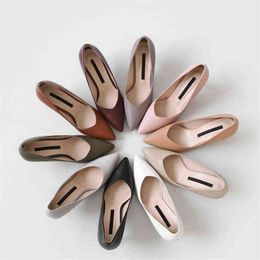 Female Heels Women Shoes Brand Women Pumps Office Ladies Working Shoes Solid Pointed Toe Dress Shoes Spring Autumn Plus Size G220527