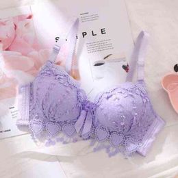 New Spring Summer Bras For Teenagers Cute Bow Comfortable Underwear Girls Made Of Cotton Wireless Ladies Lace Sexy Lingerie L220726
