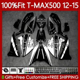 Injection Body For YAMAHA MAX-500 TMAX MAX 500 2012-2015 Bodywork 113No.102 TMAX-500 T-MAX500 TMAX500 12 13 14 15 T MAX500 2012 2013 2014 2015 OEM Fairings Black white