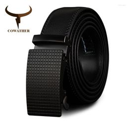 Belts Cow Genuine Leather High Quality For Men Automatic Vintage Male Belt Brand Ratchet Buckle 110-130cm LongBelts Forb22