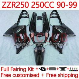 Body Kit For KAWASAKI NINJA ZZR250 ZZR-250 90 91 92 93 94 95 96 97 98 99 Bodywork 16No.66 ZZR 250 CC 1990 1991 1992 1993 1994 1995 1996 1997 1998 1999 OEM Fairing lucky black