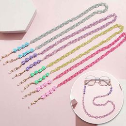 Anti-lost Face Cover Mask Chain Multi-Flower Acrylic Lanyard Glasses Lanyard Necklace For Women Link Chain Necklace Strap Holder
