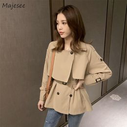 Trench Women Belted Spring Classic Long Sleeve Elegant England Style Leisure Outwear Fashion Femme Design Basic Allmatch Ins L220812