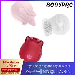 BODYPRO Rose Flower Clitoris Stimulation Vibrator Masturbator Clitoral Brush Breast Nipple Massage Vibrating sexy Toys For Women Beauty Items