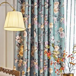 Curtain & Drapes American Pastoral Cotton Linen Bay Window Floor-to-ceiling Finished Modern Simple Curtains For Living Dining Room BedroomCu
