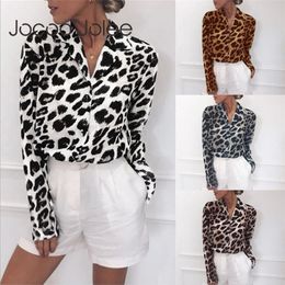 Chiffon Blouse Long Sleeve Sexy Leopard Print Blouse Turn Down Collar Lady Office Shirt Tunic Casual Loose Tops Oversized Blusas 220513