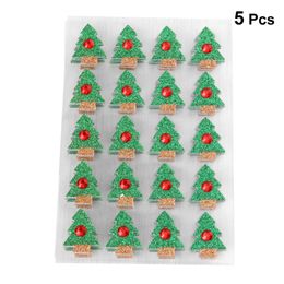 Gift Wrap Sheets/pack Glitter Christmas Tree Sticker Self-adhesive Holiday Decals Decorative Paperboard StickersGift