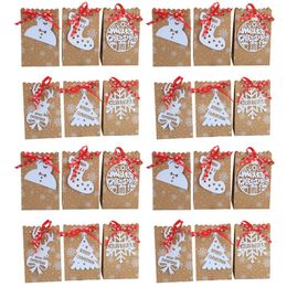 Gift Wrap 24pcs Christmas Wrapping Bags Paper Food Packaging Festival SuppliesGift