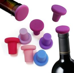9 Colours Bottle Stopper Caps Family Bar Preservation Tools Food Grade Silicone Wine Bottles Stopper Creative Design Safe Healthy SN4583