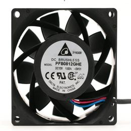 Wholesale fan: Delta PFB0812GHE 1.02A three-wire chassis server 8CM 8038 high-speed 12V cooling fan