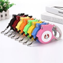 Retractable Dog Leash with LED Flashlight Detachable Puppy Cat Traction Rope Belt For s LJ201113