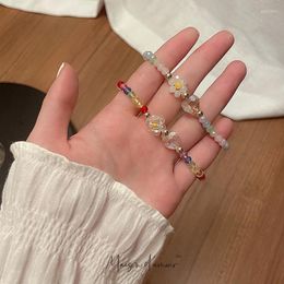 Chaîne de liaison en gros de la mode coréenne Clear acrylique perles florales Bohemia Summer Women Bracelets
