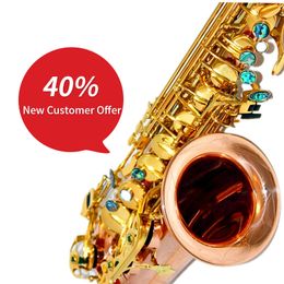 High-end drop E-tune professional Alto saxophone European craft phosphor bronze gold-plated tube body two-color SAX instrument