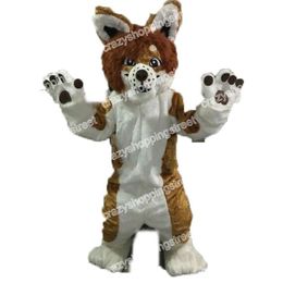 Halloween Long Fur Dog Mascot Costume Cartoon animal theme character Christmas Carnival Party Fancy Costumes Adults Size Outdoor Outfit