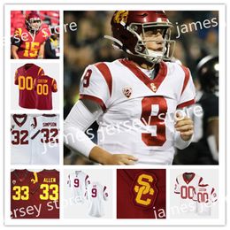 NCAA Custom USC Trojans Football Jersey 29 Vavae Malepeai 15 Talanoa Hufanga 4 Bru McCoy 15 Drake London 93 Marlon Tuipulotu 75 Alijah Vera-Tucker 0 Korey Foreman