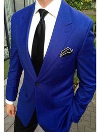 italian wedding suits for men Australia - Italian 2Piece Wedding Tuxedo Jacket Trousers Royal Blue Jacket Wedding Suits For Men Custom Made Groom Suits Bridesmaids suits J220811