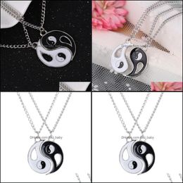 Pendant Necklaces Best Friend Necklace Fantastic Ying Yang Women Men Jewelry For Lovers Colar Mascino Couples Drop Delivery 2021 Penda Dhrb4