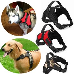 4 Colours Pet Large Dog Harness SMLXLXXL Soft Adjustable Harness Pet Walk Out Hand Strap Vest Collar For pet Dog toys 201101