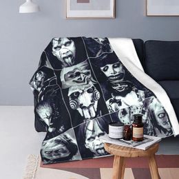 Blankets Horror Movie Halloween Gothic Blanket Scream Team Chucky Flannel Funny Soft Throw For Home Winter
