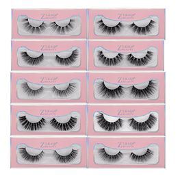 3D Faux Mink Eyelashes Handmade Luxury Natural long Mink False Eye Lashes Cross Thick Extension Eyelash