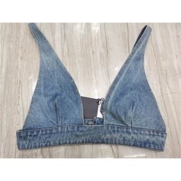 Women Sexy Denim Tank Tops Stitching Brand Clothings Bikinis Cowboy Jeans Bra Vest 220325