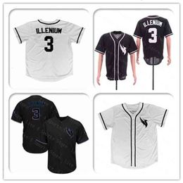 Chen37 Custom Men's Women Youth Kids 3 ILLENIUM Jersey White Black Stitched Crew-Neck Baseball Jerseys Cheap Mix Order Size S-4XL