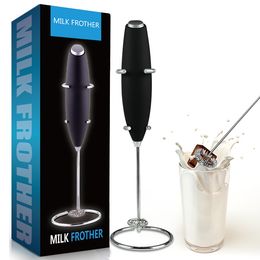 Milk Frother Handheld Foam Maker Egg Tool for Lattes Whisk Drink Mixer for Coffee Mini Foamer Cappuccino Frappe Matcha Hot Chocolate