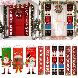 Staraise Merry Christmas Porch Door Banner Hanging Ornament Decoration For Home Xmas Navidad Happy Year Y201020