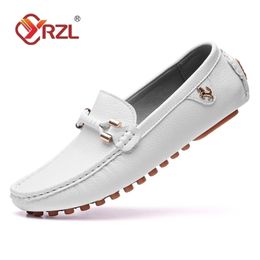 YRZL White Loafers for Men Size 48 Slip on Shoes Driving Flats Casual Moccasins for Men Comfy Male Loafers 220815
