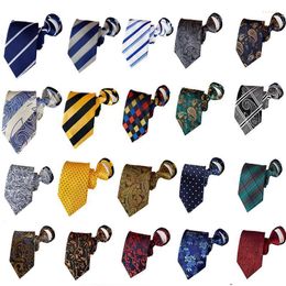 Bow Ties Pre-tied Neck For Men 8CM Adjustable Zipper Striped Dots Paisley Men's Bridegroom Party Dress Wedding Necktie Donn22