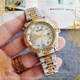 17 Colours Men's Ladies Luxury Watch President Diamonds Dial Face Women's Stainless Steel Clock Lowest Price Fashion Couple Automatic Quartz Wrist Gift Wristwatch