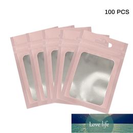 100Pcs/Pack Matte Zip lock Plastic Bag Aluminium Foil Hologram Food Pouch Small Waterproof Zipper Resealable Pouches 3 Size