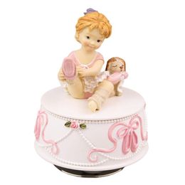 Decorative Objects & Figurines Pink Cute Ballerina Girl Music Box Rotating Musical Boxes Princess Dog Exquisite Toys Home Decoration Surpris