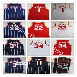 Retro Vintage Classic Basketball Jerseys Clyde 22 Drexler Hakeem 34 Olajuwon Tracy 1 McGrady Steve 3 Francis Yao 11 Ming #13 Harden jerseys