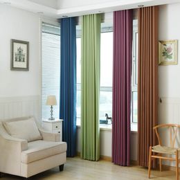 Solid Colour Linen Curtain for Living Room Blackout Bedroom/ Kitchen/ el Ready-made Finished W220421