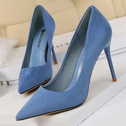 BIGTREE Pumps Suede High Fashion Office Stiletto Party Shoes Female Comfort Women Heels 220810