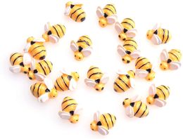 Mini Bee Ornaments Tiny Resin diy Flatback Embellishment Bumble Bee for Hair Clip Craft Art Project Home Garden Decoration Jewellery Making Scrapbooking 1222346
