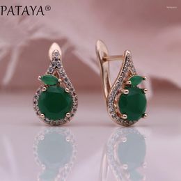 Dangle & Chandelier 618 Promotion Green Earrings 585 Rose Gold Round Natural Zircon Women Party Horse Eye Fashion JewelryDangle Farl22