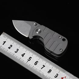 1Pcs High End Small Pocket Folding Knife S35VN Drop Point Stone Wash Blade TC4 Titanium Alloy Handle Ball Bearing EDC Knives