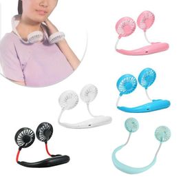 Sling Portable Lazy Sports Fan Mini Hanging Neck USB Rechargeable Sportss Manual Fans Air Cooler Minis Air Conditioner Outdoor