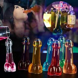투명 음경 창조적 인 와인 유리 맥주 주스 하이 붕소 마티니 칵테일 유리 완벽한 선물 바 장식 범용 컵