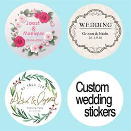 100 Personalised custom transparent white wedding birthday sticker candy gift box label 220618