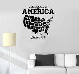 Wall Stickers Applique American Map Decorative Home Living Room Fashion Decoration DT06WallWall