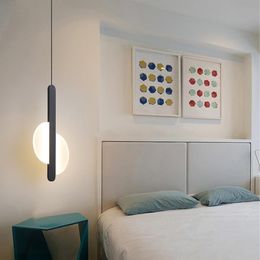 Pendant Lamps Simple Post Modern Style Led Bedroom Bedside Bar Cafe Restaurant Single Head ChandelierPendant